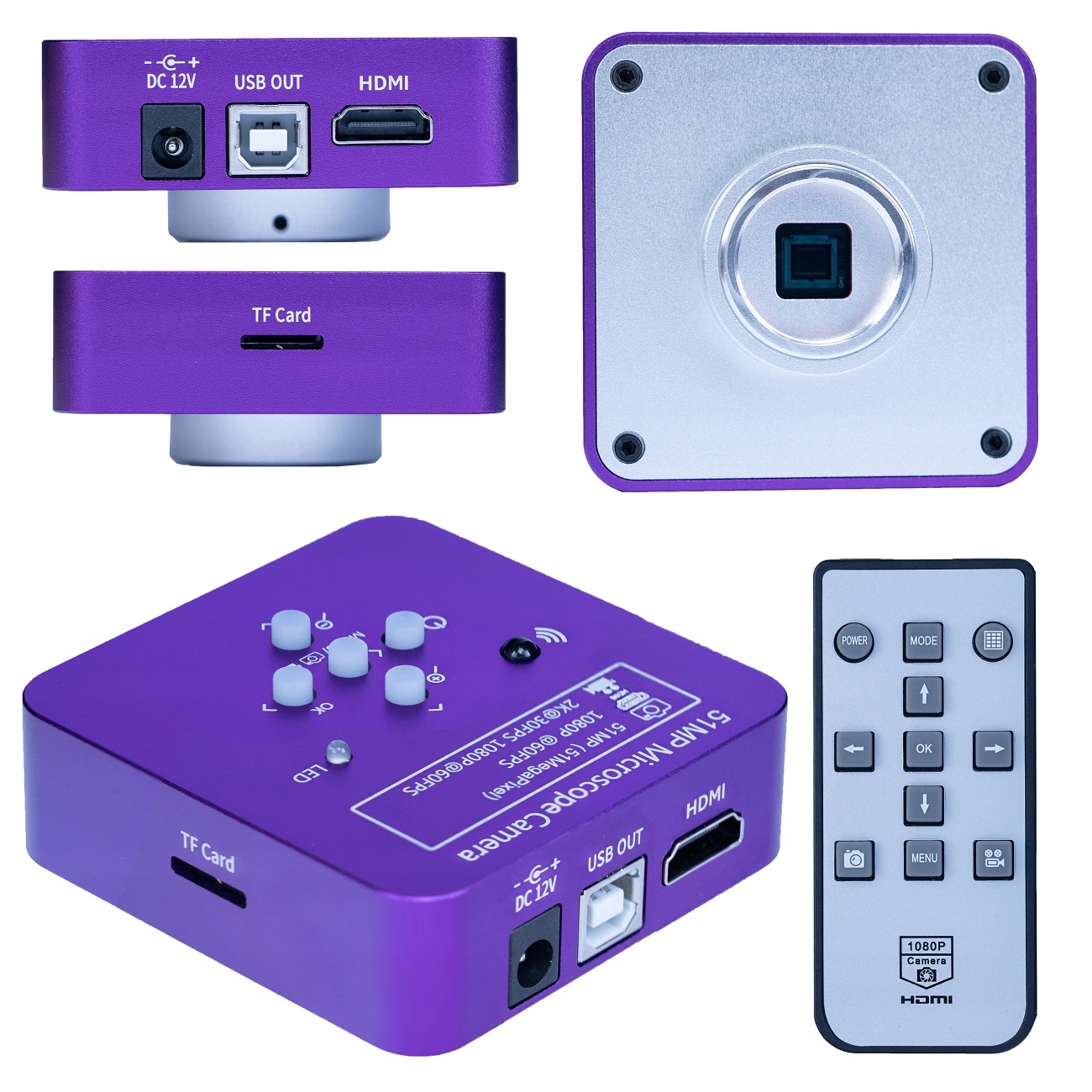 51MP Kamera Pro Digitální Stereoskopický Mikroskop C-mount Cmos 4K Rosfix