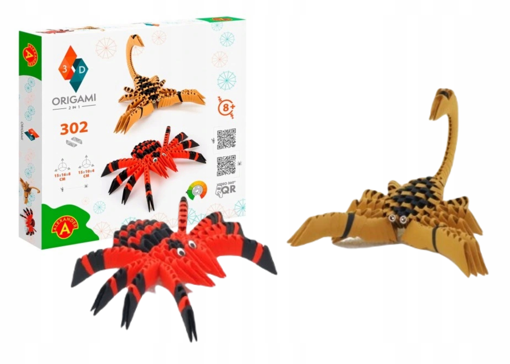 

Zestaw 2w1 Origami 3D Pająk Skorpion Handmade 8+