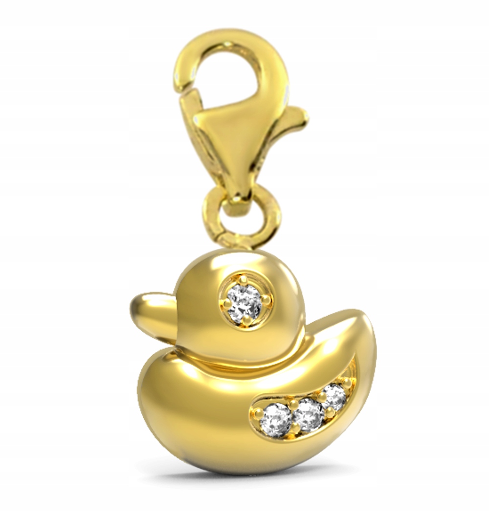 Zlatý Přívěsek Kačenka Se Zirkony Ryzosti 585