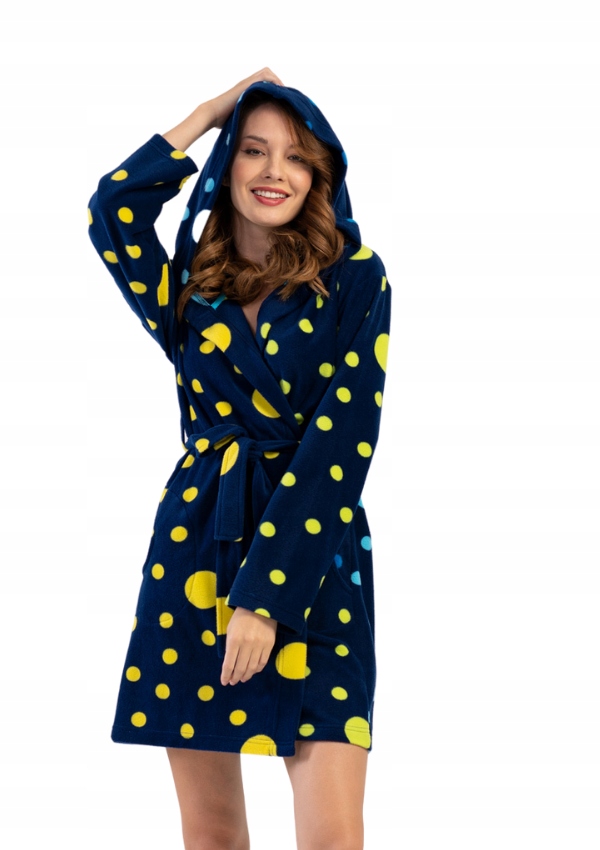 

Szlafrok damski polarowy kaptur miękki ciepły L-XL