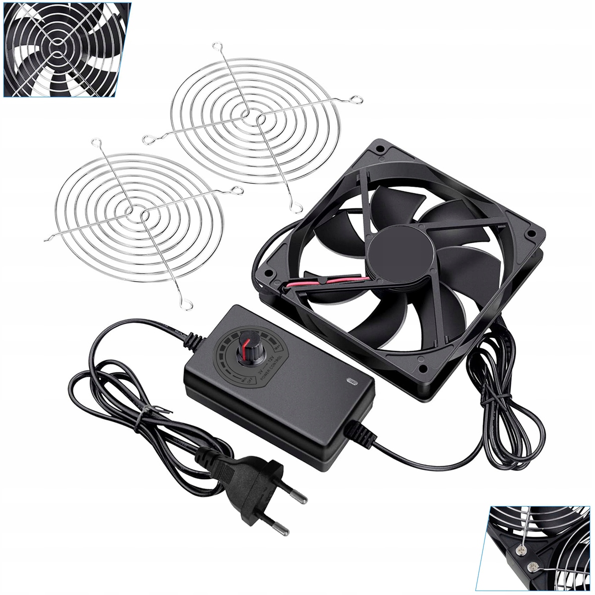 WENTYLATOR DO SPRZĘTU PC 12V Z REGULATOREM - OPTYMALNA WENTYLACJA