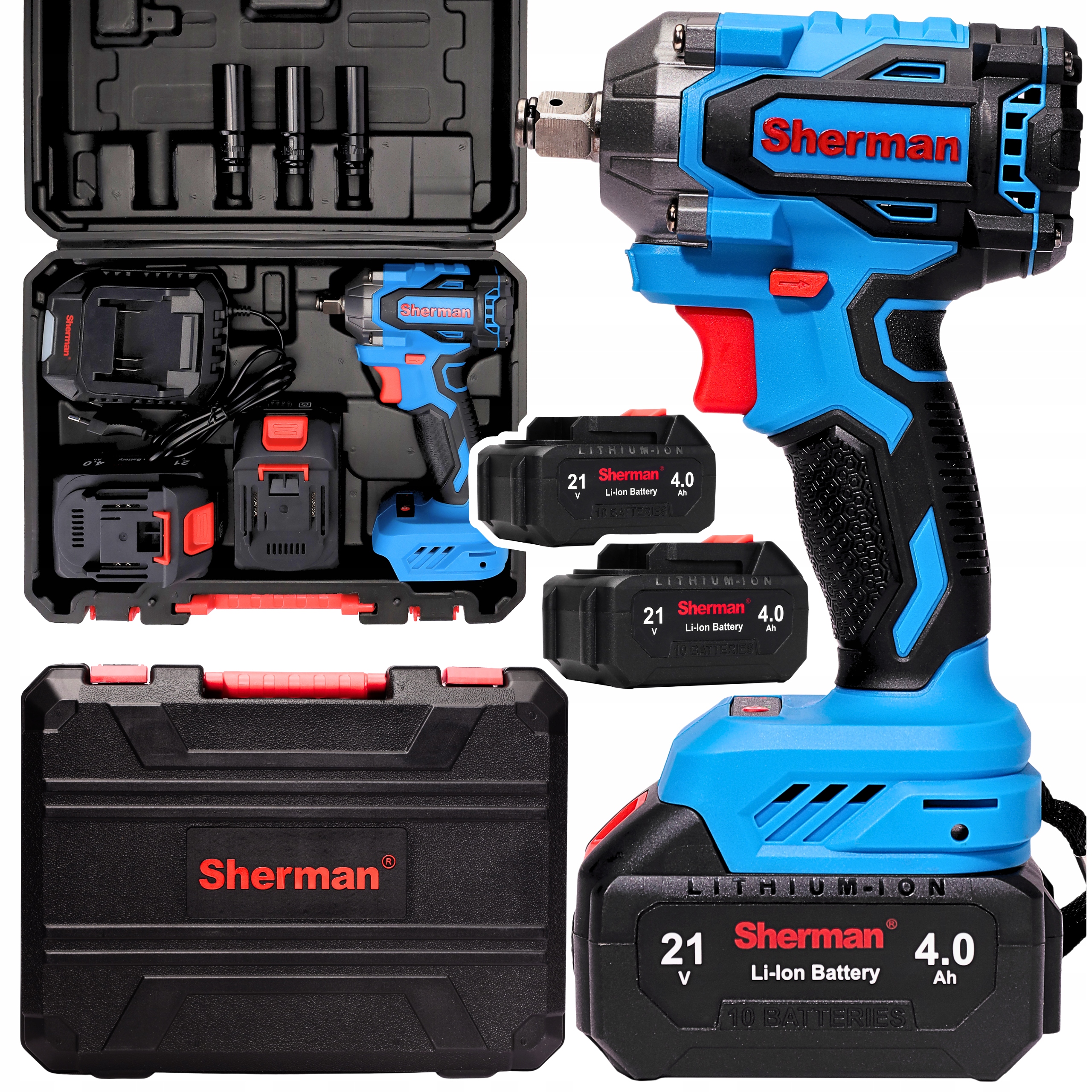 Klucz Udarowy Akumulatorowy ET-105 Sherman Zestaw Maxx 2x Aku Walizka