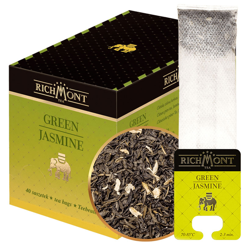 Herbata Zielona Richmont Green Jasmin 40 x 4g jaśminowa saszetki Premium