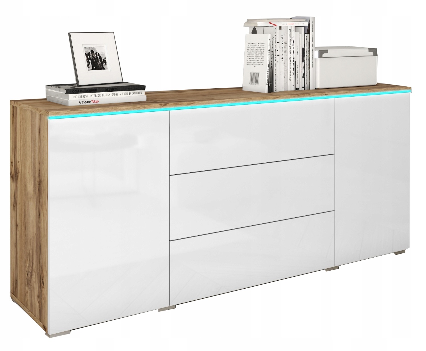 Dvoudveřová komoda se zásuvkami Vera 150 cm s nastavitelnými policemi