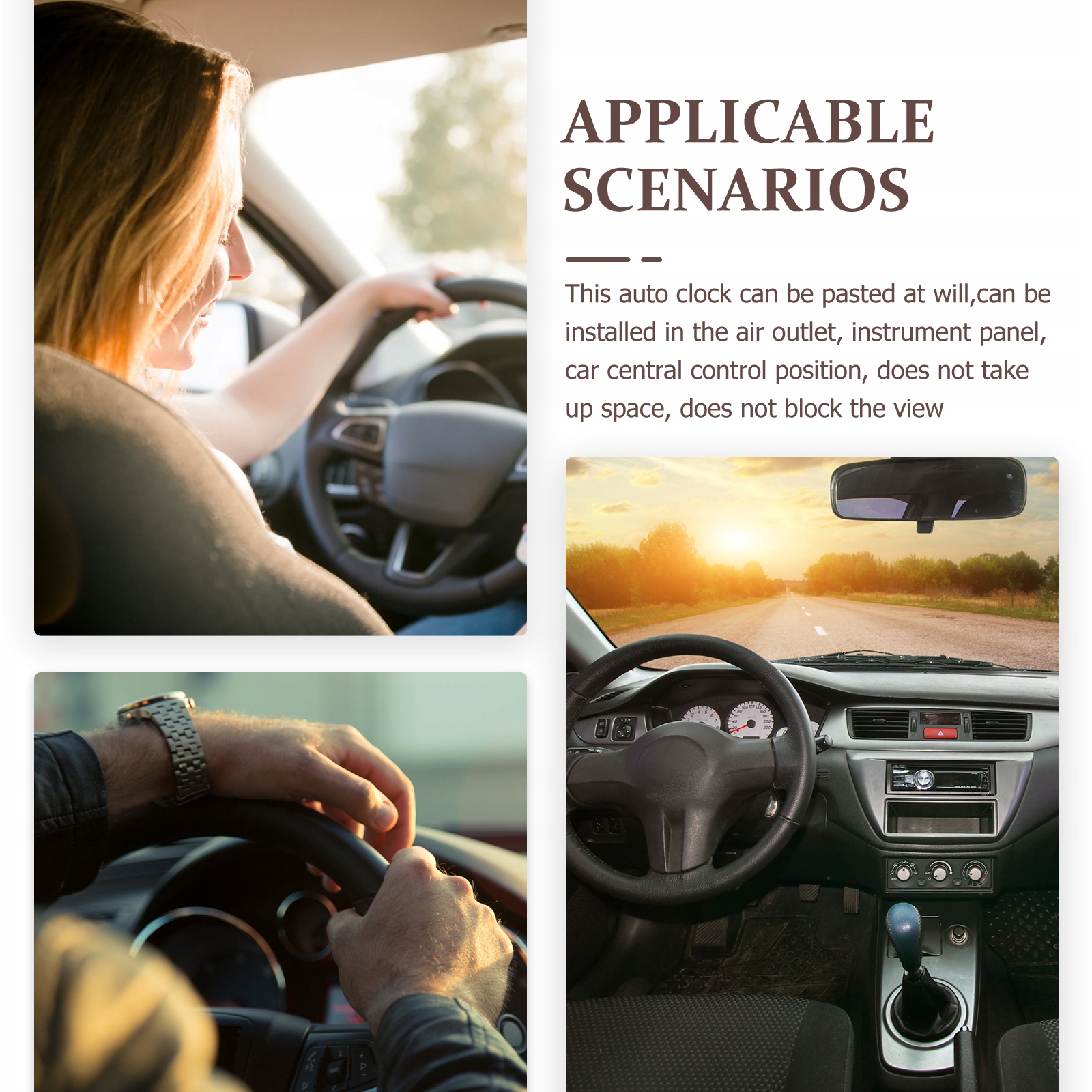 Samochodowy zegar cyfrowy Prosty zegarek Mały kij Producent inny