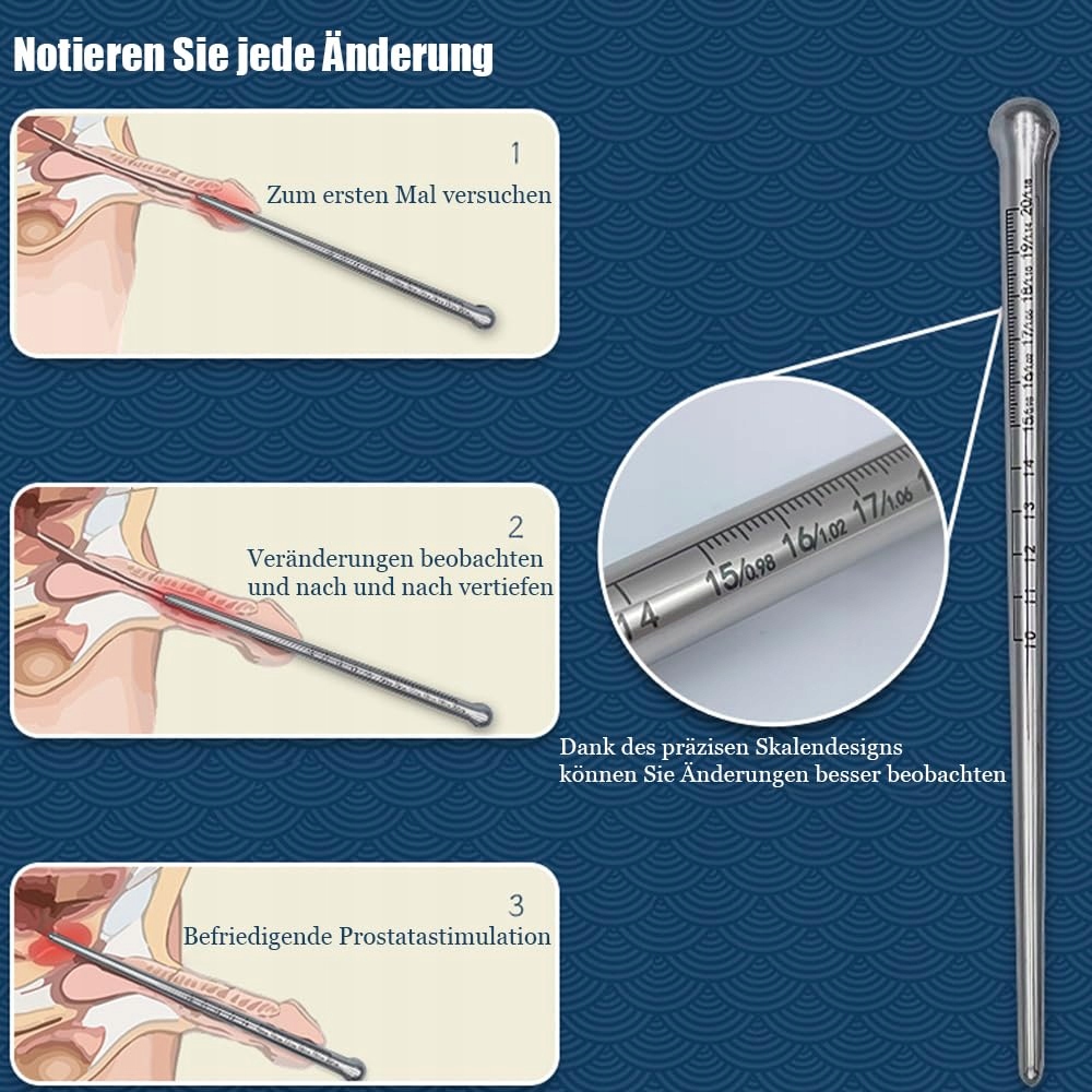 JPSCOR Metalowy Dilatator Penisa Z Miarką Uretralny Kateter — miniatura 4