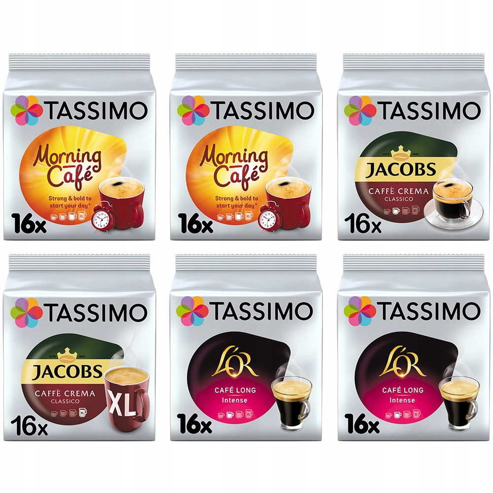 Kapsułki Tassimo Jacobs i L'or, 96 kaw czarnych, 5+1 opakowanie Gratis!