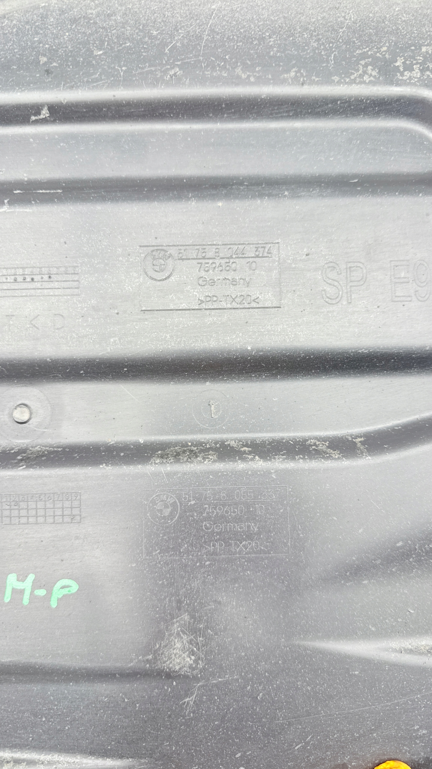 BMW E92 E93 cover chassis rear part rear m-packet 8044374