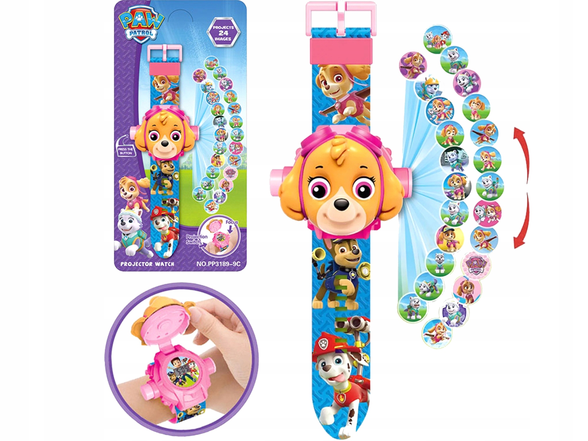 PSI PATROL Zegarek 3D z Projektorem PAW PATROL SKY SUPERBOHATER dla dziecka Marka bez marki
