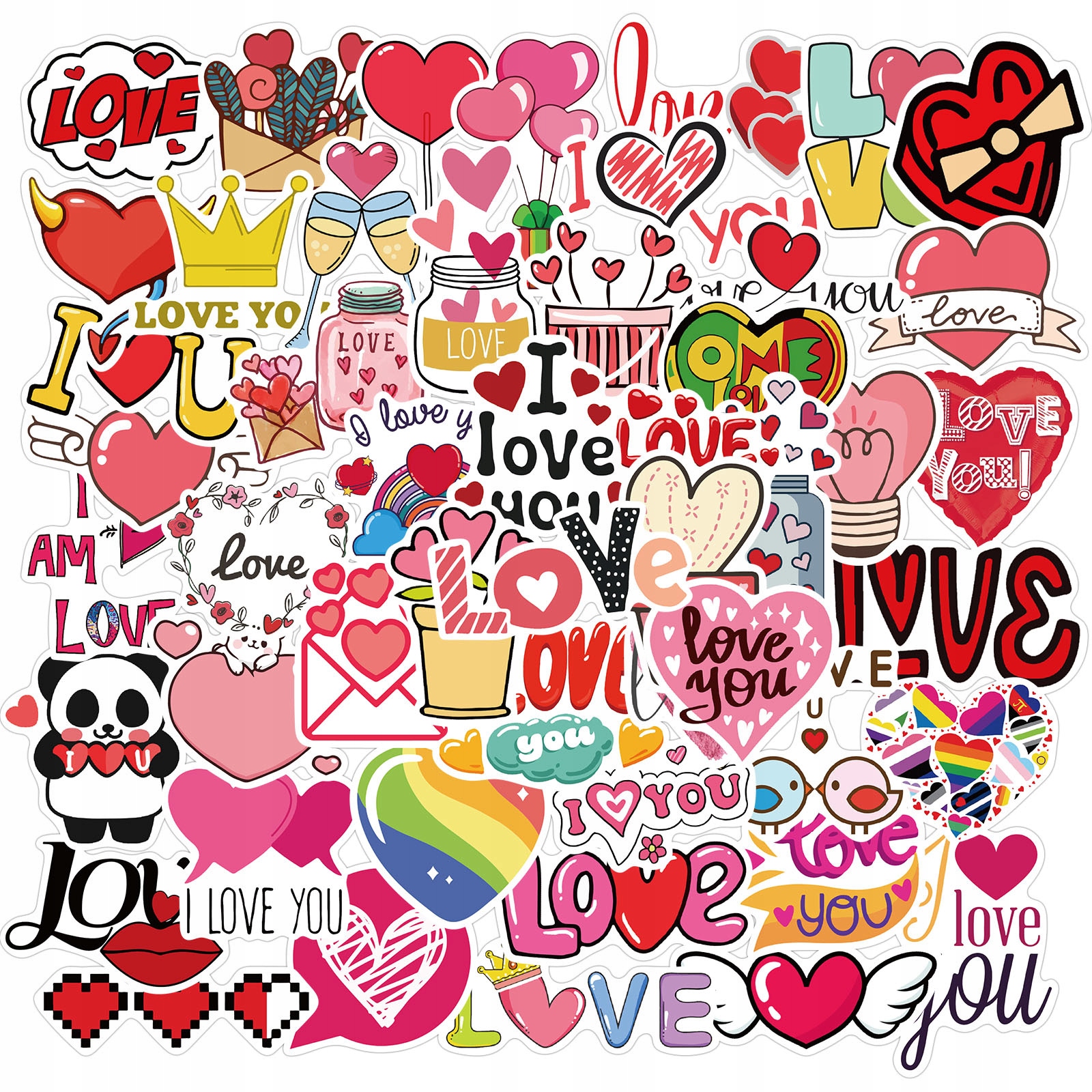 

Love MIX Zestaw Naklejek Wodoodpornych 50 szt