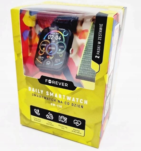 Forever Okosóra Daily Smartwatch SW-116 fekete zöld szíj