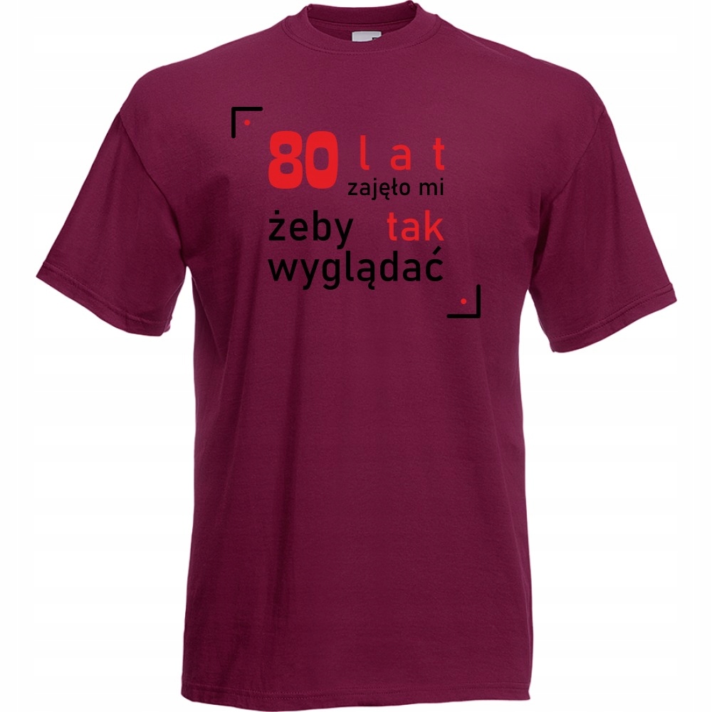 

Koszulka 80 lat urodziny M burgund