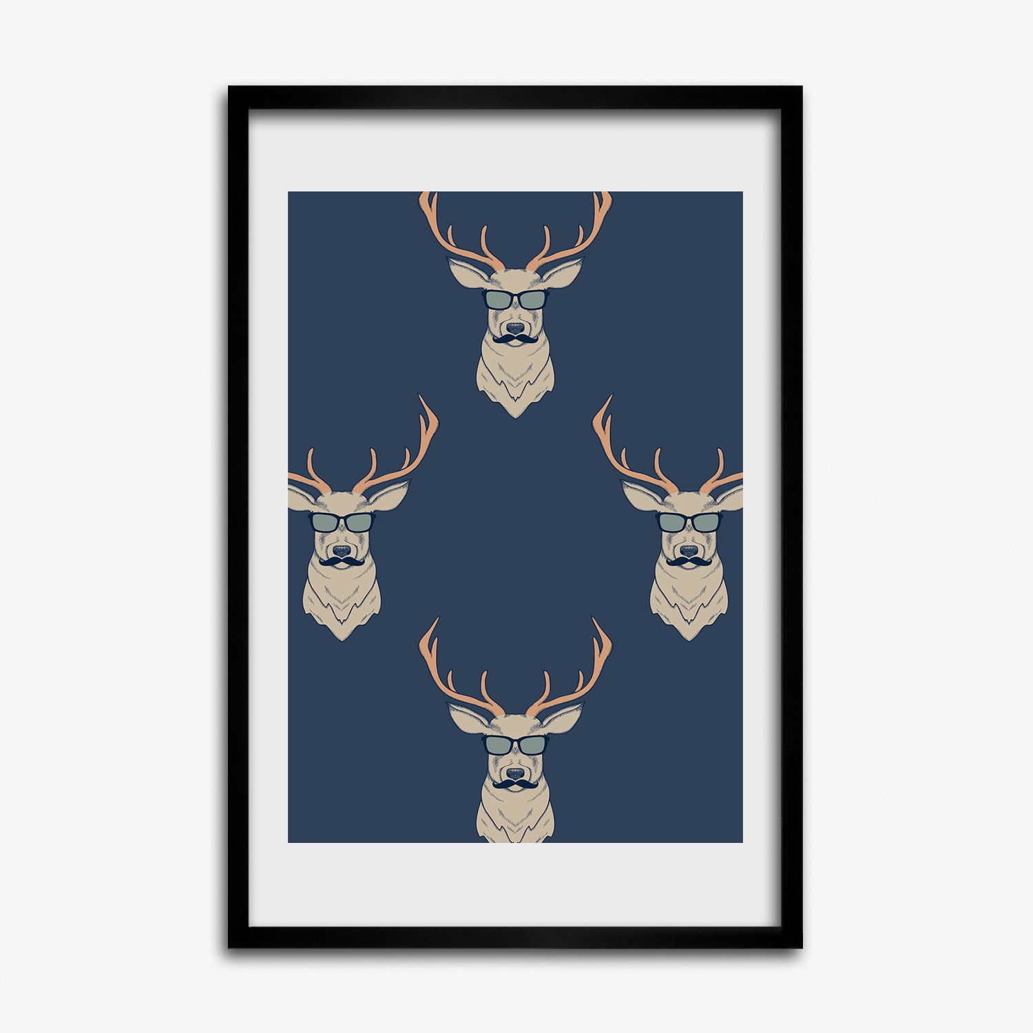 Nástěnný obraz s rámečkem Hipsterští jeleni 40x60