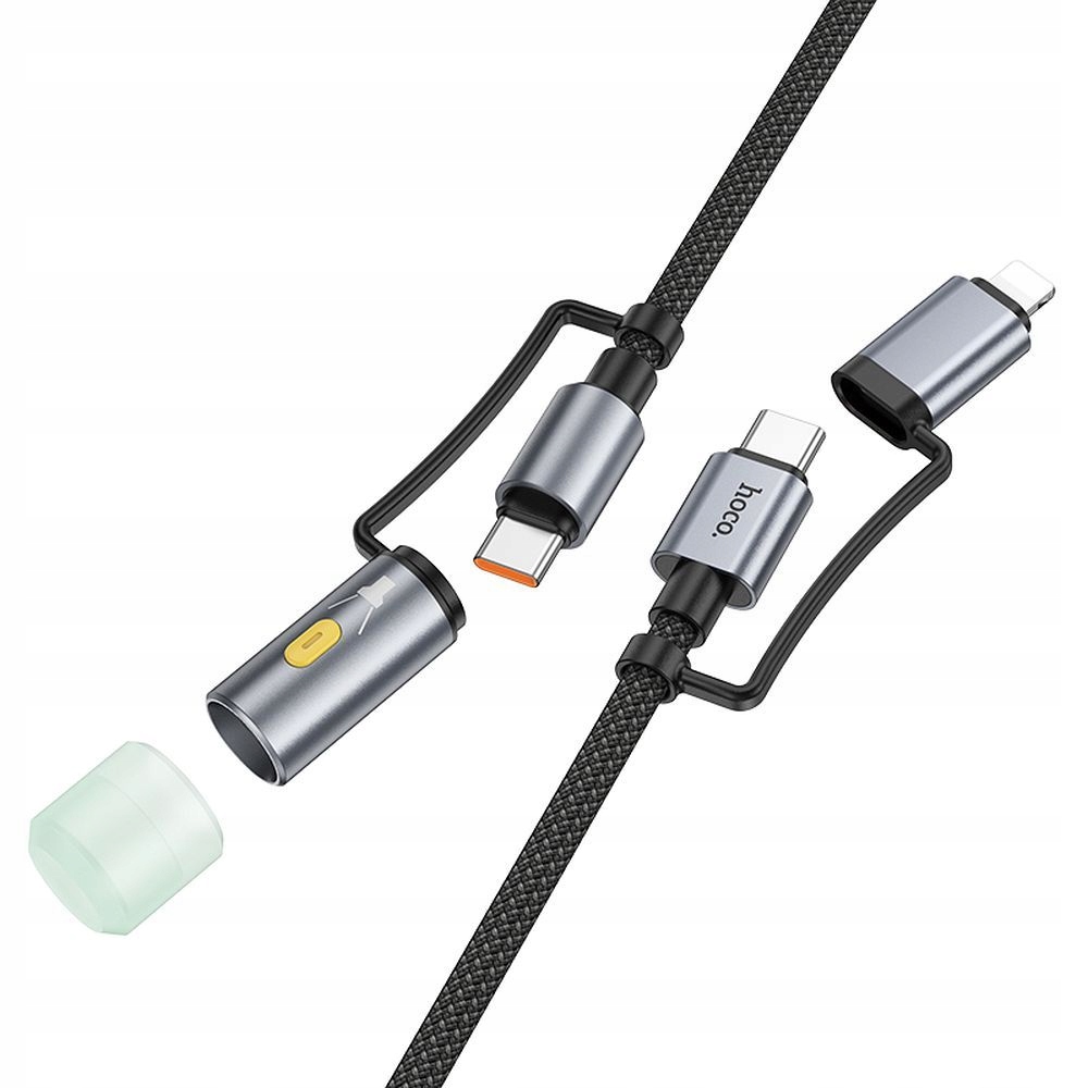 Kabel All-in-one Usb C Lightning do Usb C Led Light Hoco Pd 3A 60W 1,2