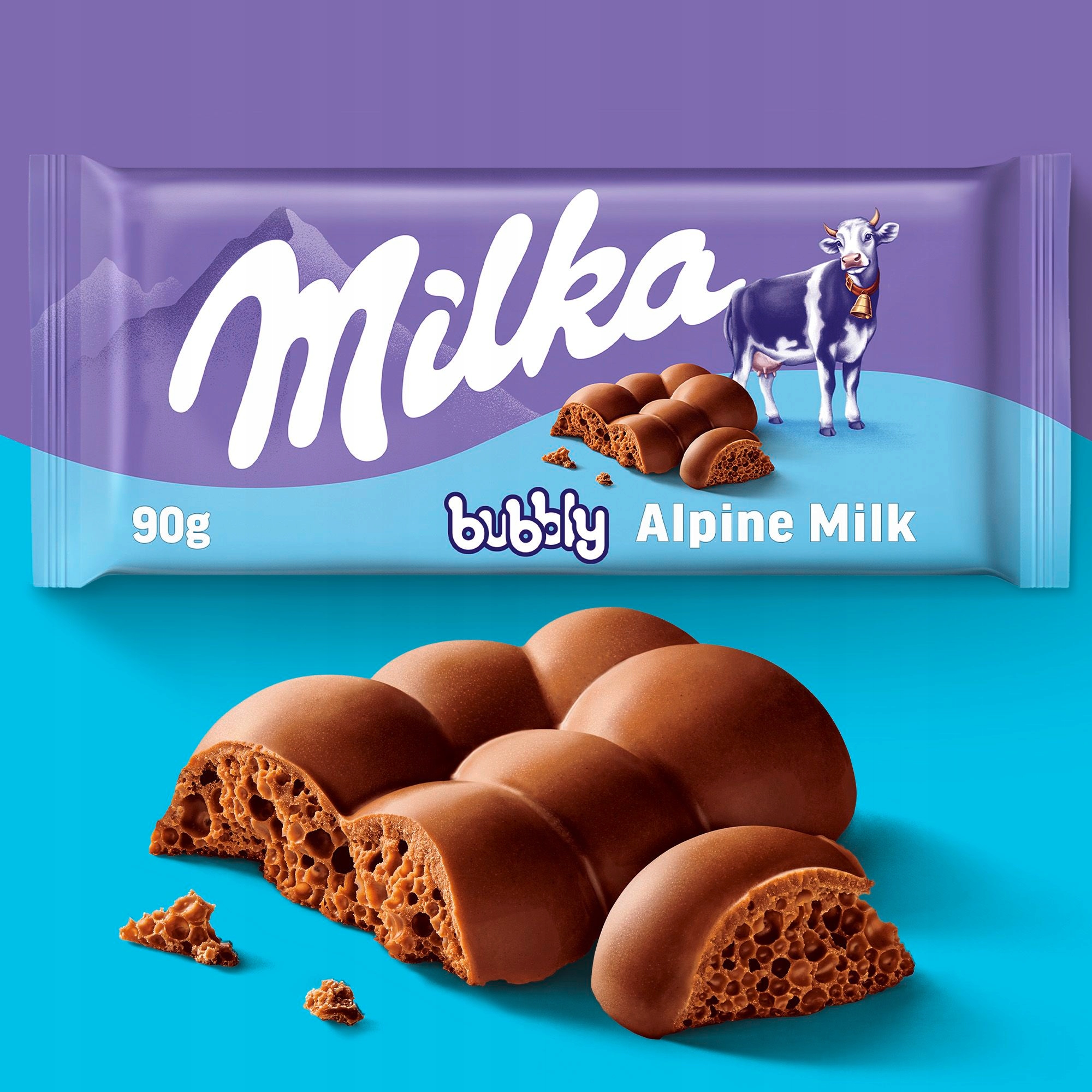 Czekolada Milka mleczna Bubbly napowietrzona mała tabliczka 90 g Marka Milka