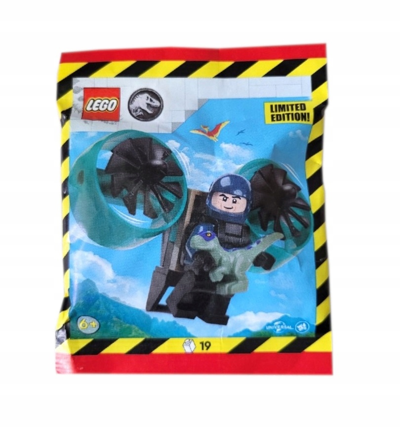 Zestaw Lego Jurassic World Minifigure Polybag Ranger, Helipack, #122505