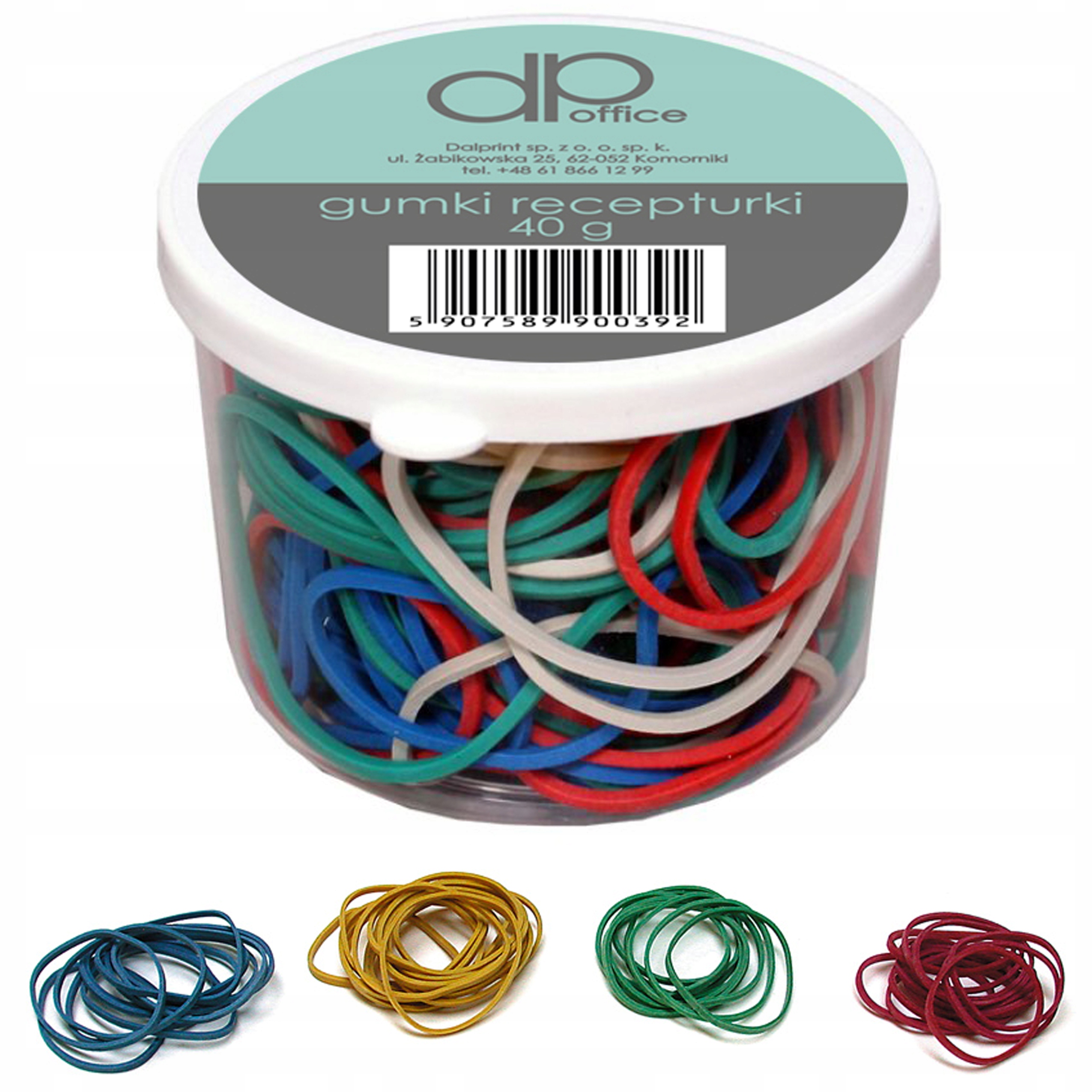 

Gumka Recepturka bardzo mocna MIX kolorów Pojemnik