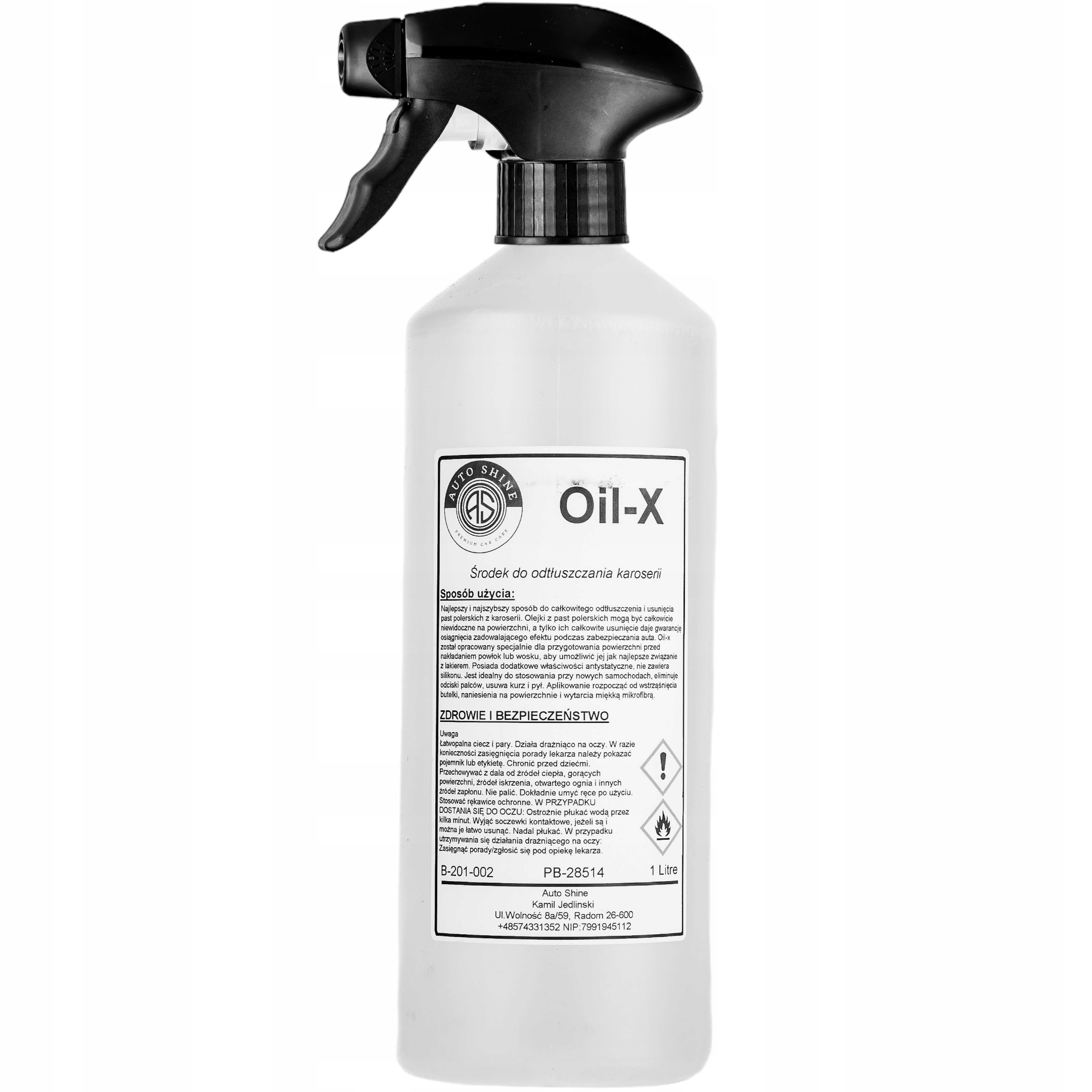 Auto Shine Oil-X płyn do inspekcji odtłuszczania lakieru przed powłoką 1L
