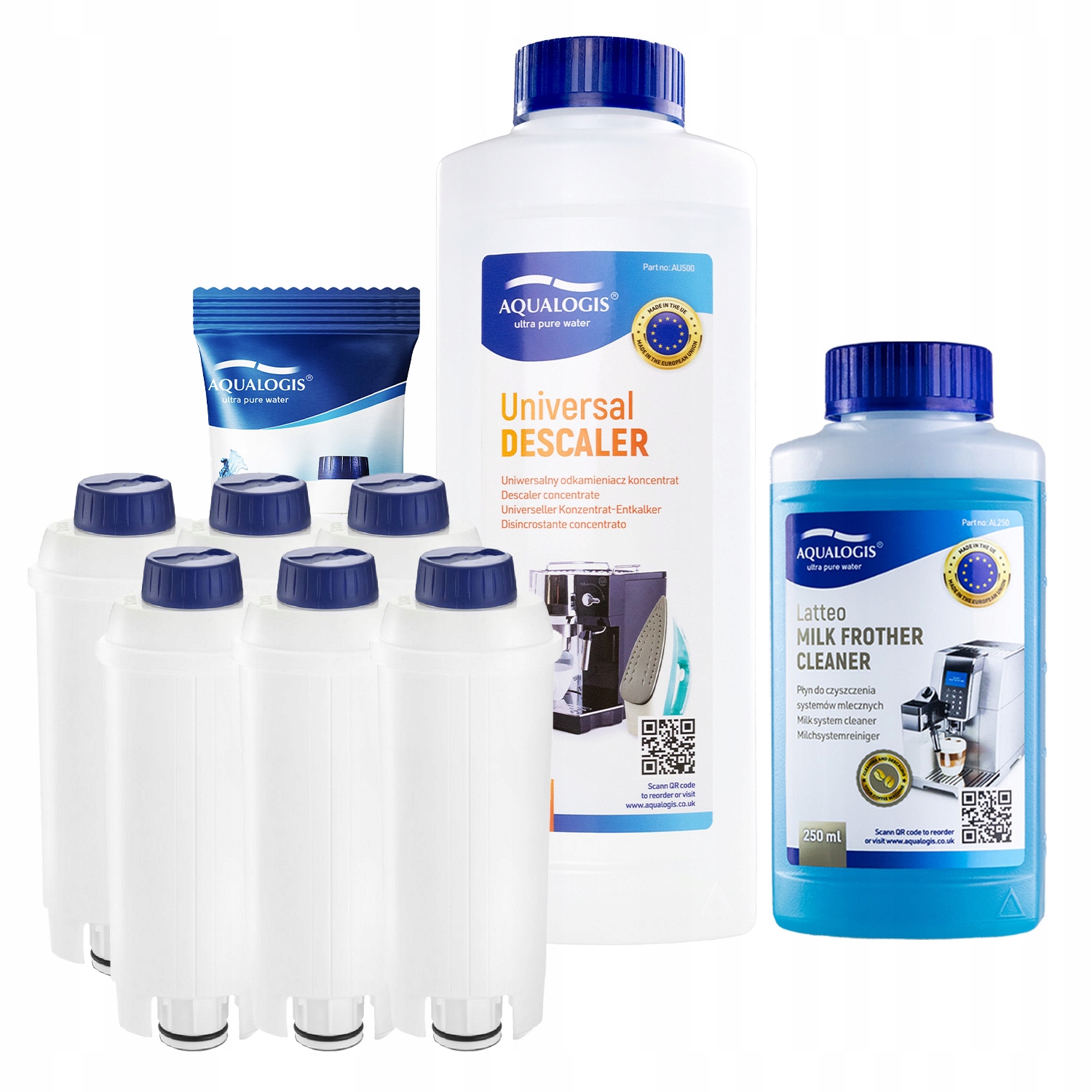 6x Filtr do kávovaru Delonghi AL-S002 UniDec 500 ml Tekutina 250 ml