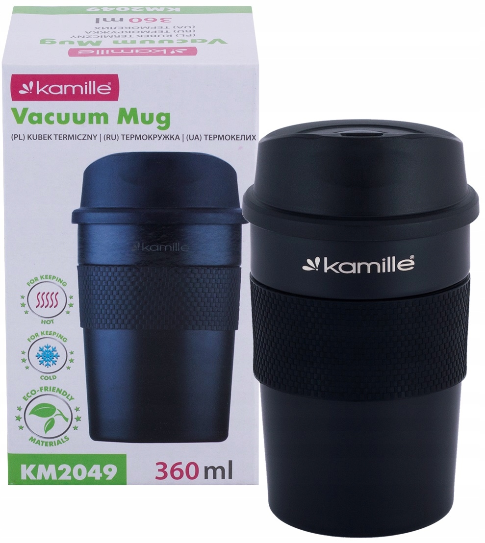 KUBEK TERMICZNY STALOWY POD KAWIARKĘ TERMOS KAWA 480 ml Maksymalne utrzymanie ciepła do 8 h