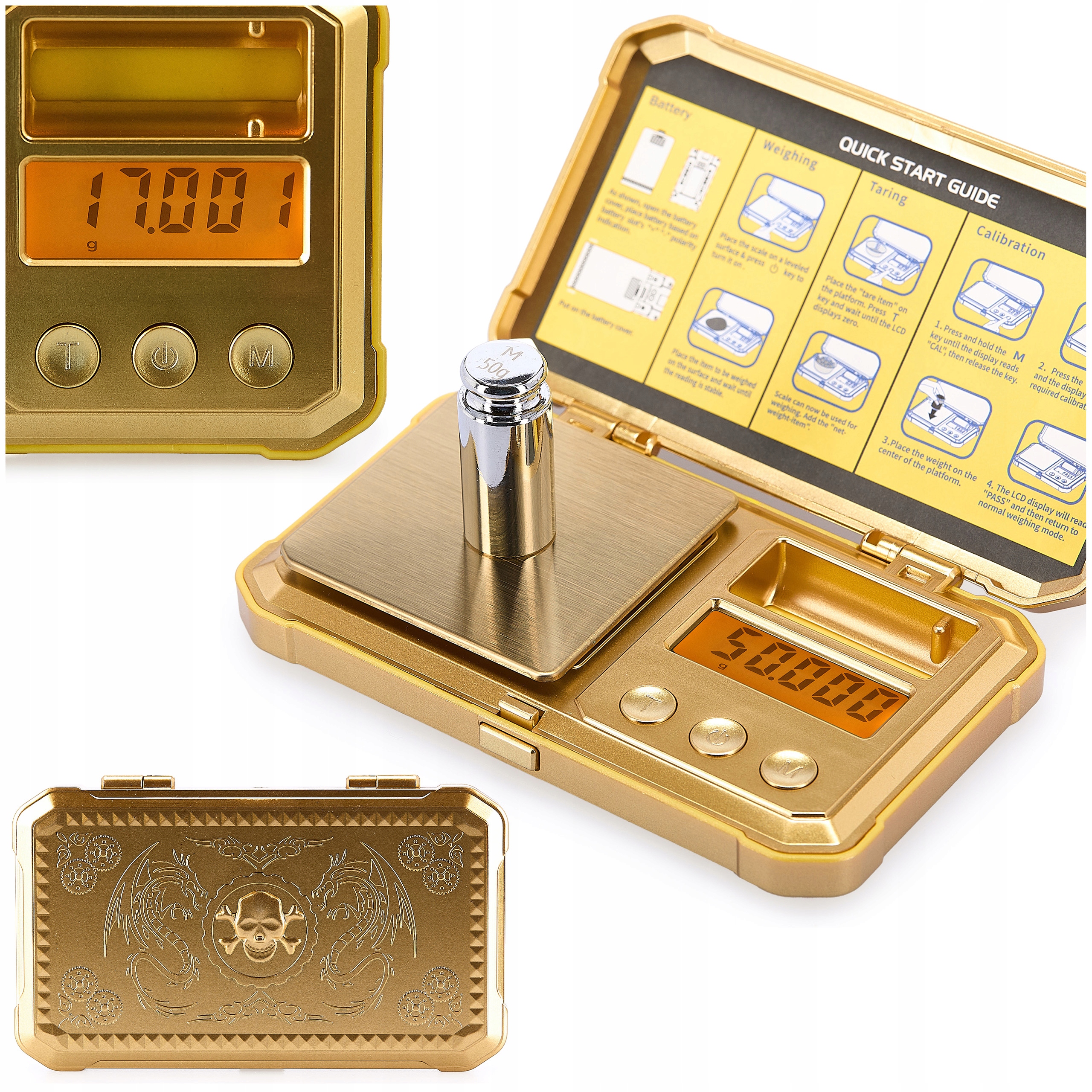 Waga Jubilerska precyzyjna 0,001g mała kieszonkowa dokładna ciężarek 50g