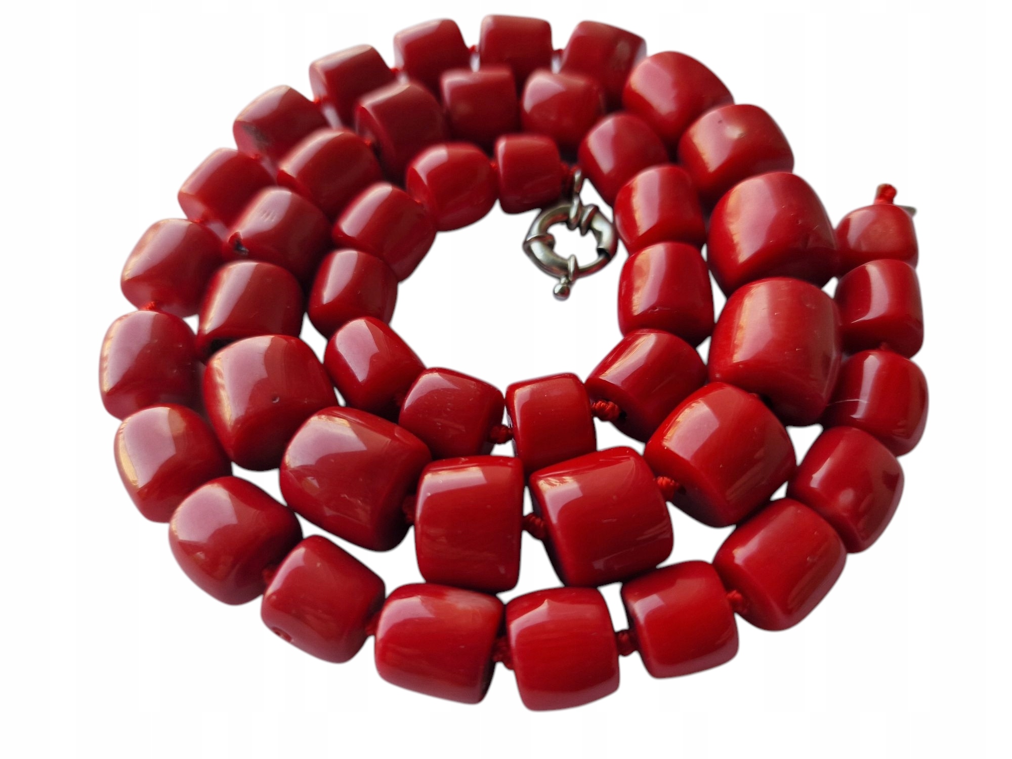 Korál Přírodní Červený Dlouhý Náhrdelník Etno Art