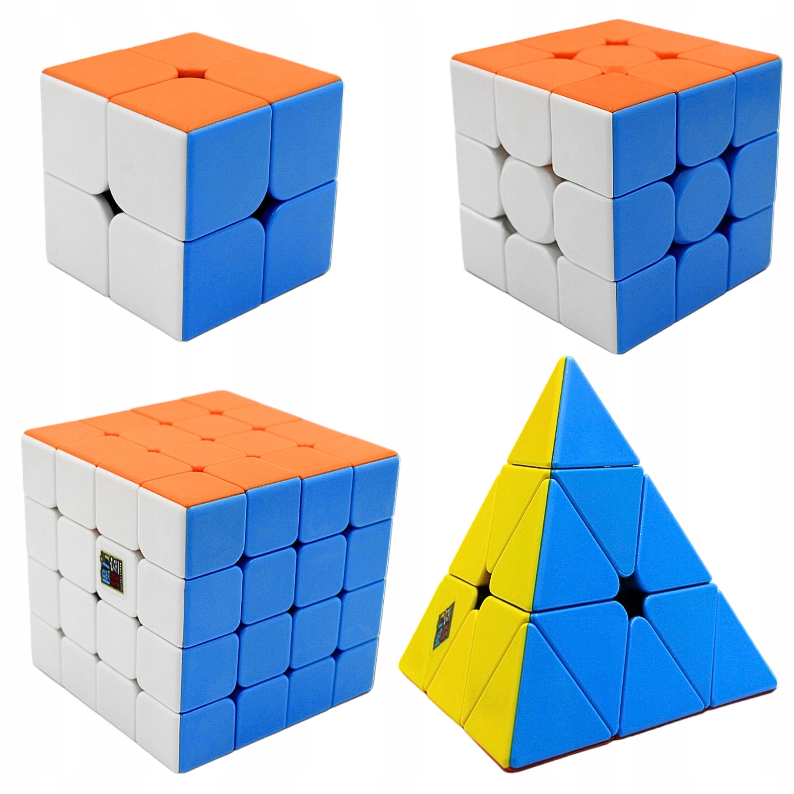 ZESTAW Kostka 2x2 + 3x3 + 4x4 + Piramida MoYu ORYGINALNE SZYBKIE + GRATIS