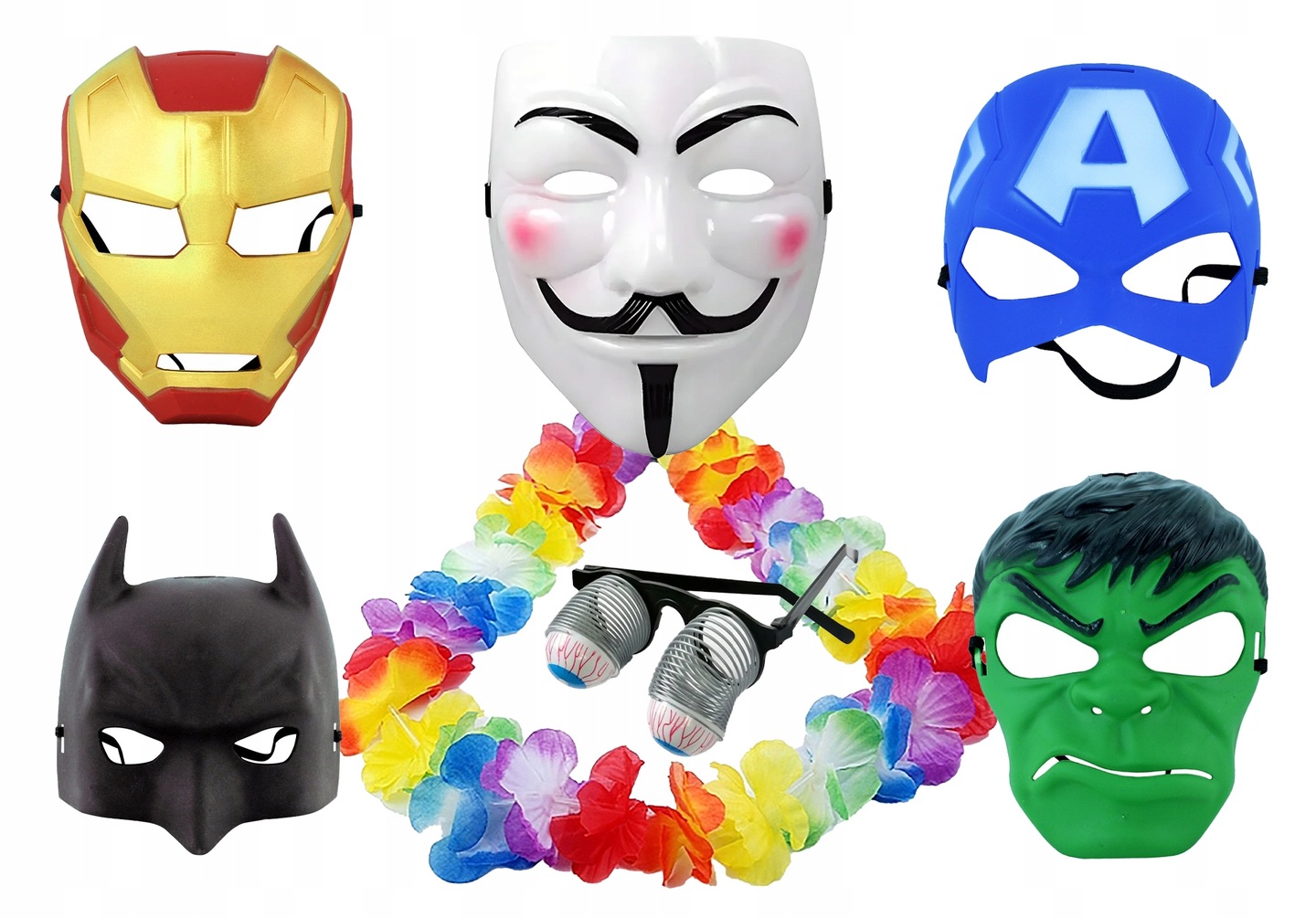 Party-fun ZESTAW 7 sztuki MASKA PRZEBRANIE