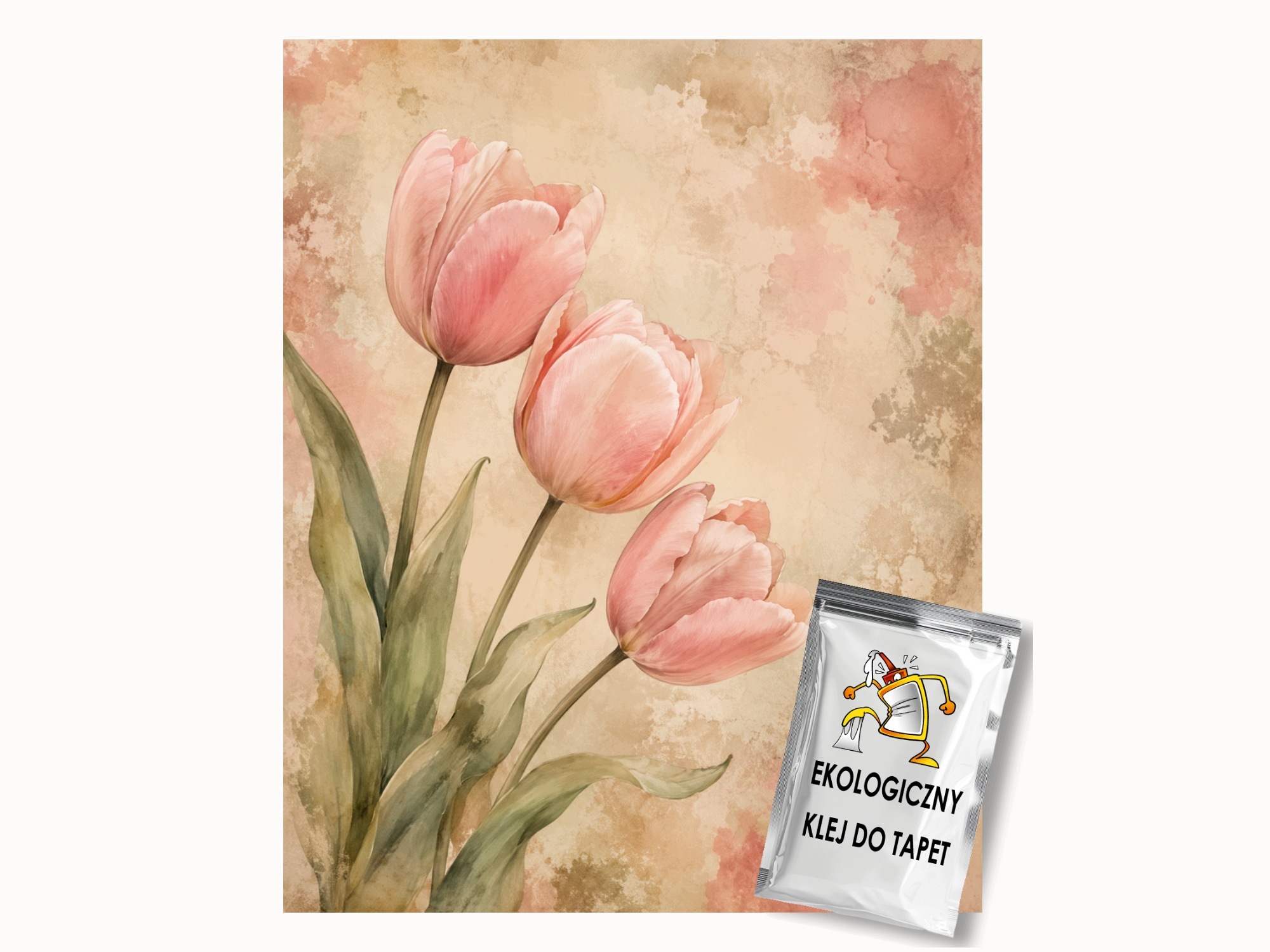 Fototapeta Vertikální Flizelina Akvarel Zahrada Květiny Tulipány 200x250 155g