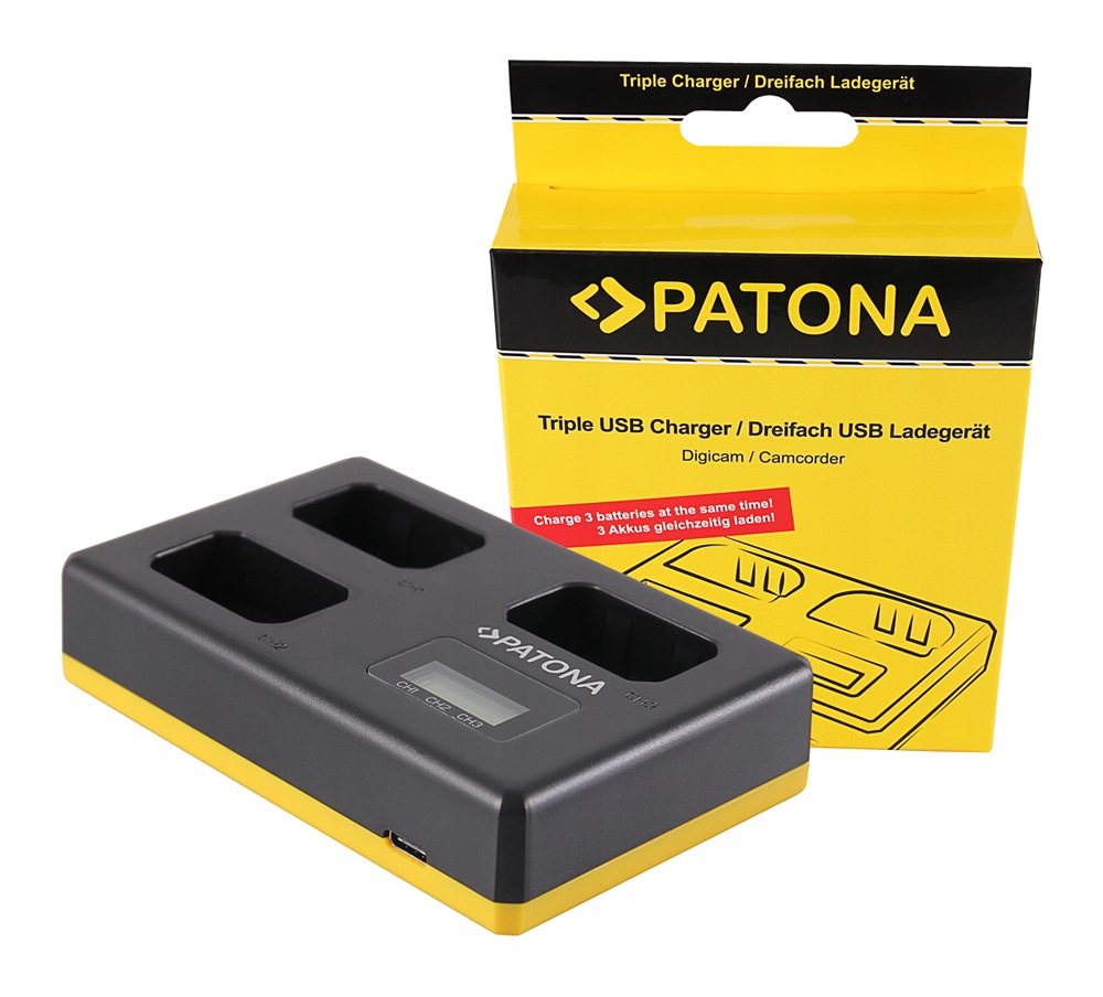 Ładowarka PATONA USB Triple LCD Canon LP-E6 1924