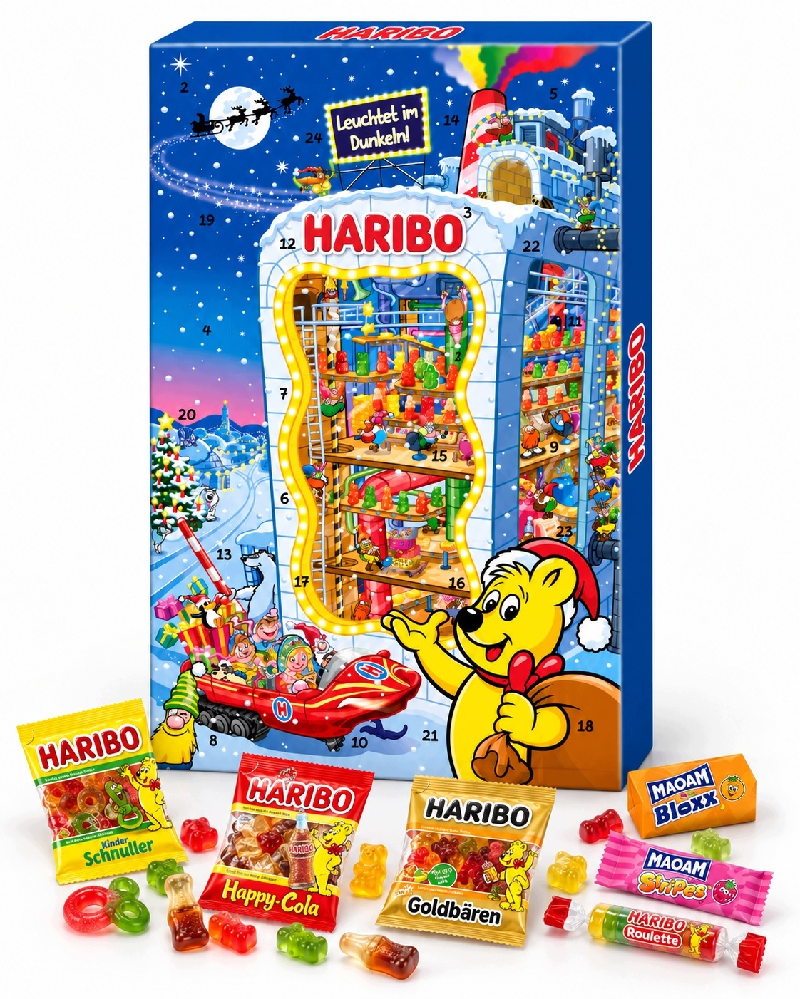 Адвент-календарь Haribo XXL 2026, жевательные мишки на 24 дня, 300 г