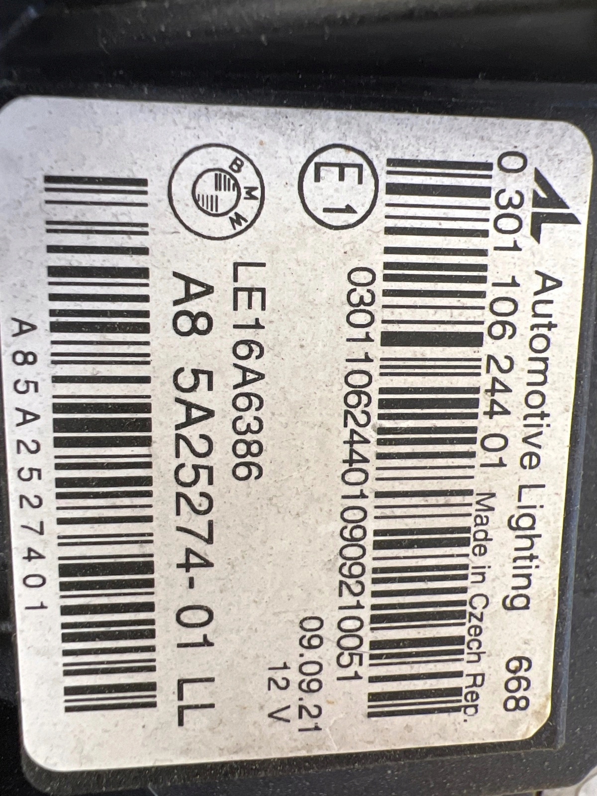 light right front BMW 3 G20 G21 Laser Black 5A25274-01