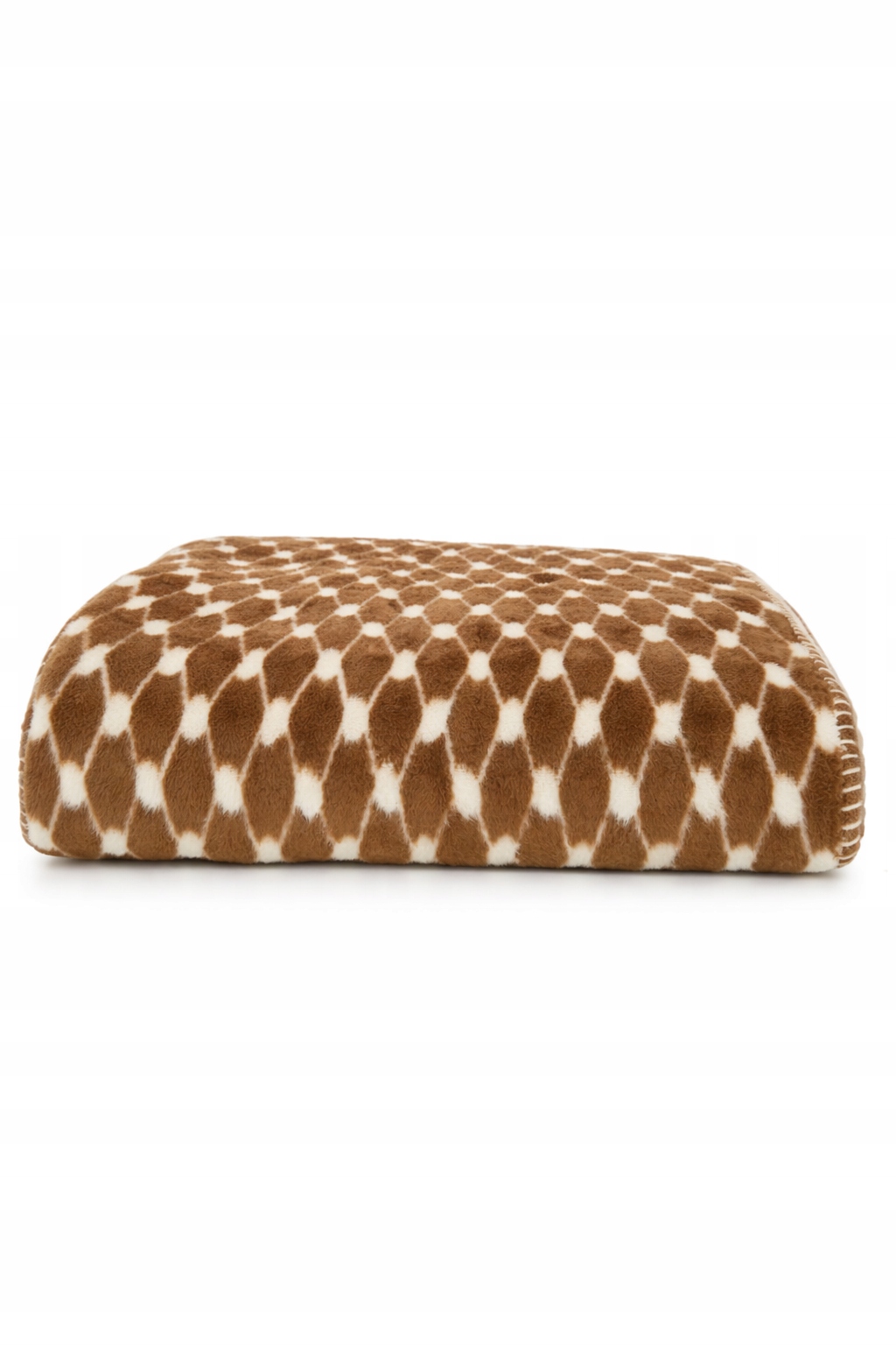 Teplá měkká deka s puntíky 140x200 MrTowel 400 g/m2 Hnědo-bílé záplaty
