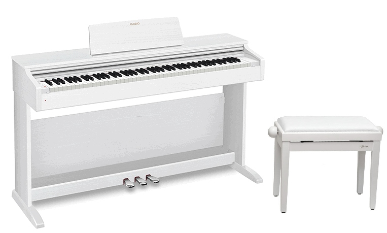 Casio AP-270 We Pianino Cyfrowe Białe Ława Zestaw
