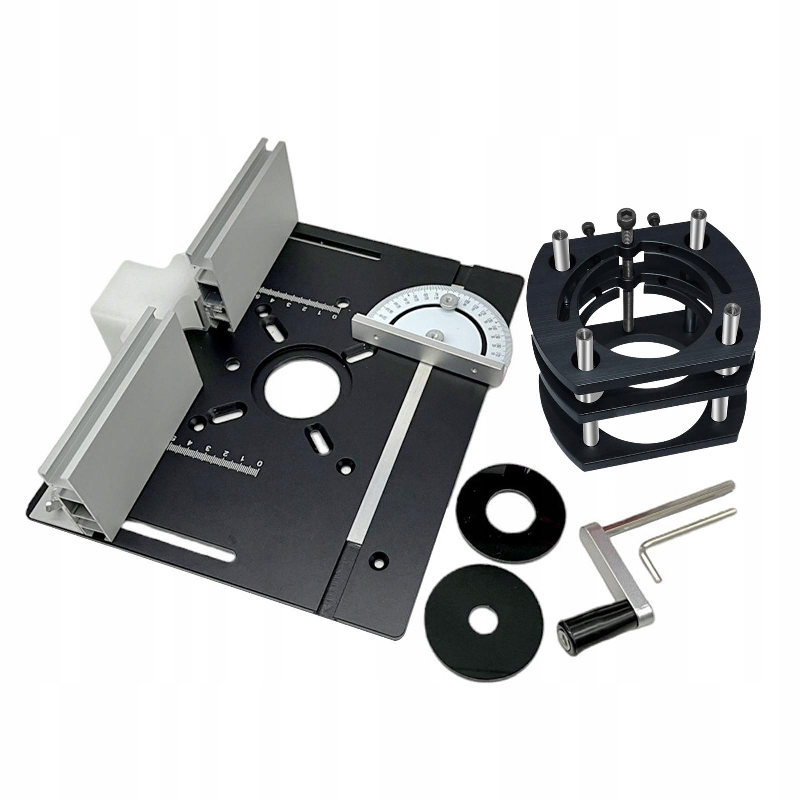 Router Lift and Plate Set Fit mm Trimming Machine Aluminum Four Black Plate Marka FITYLE