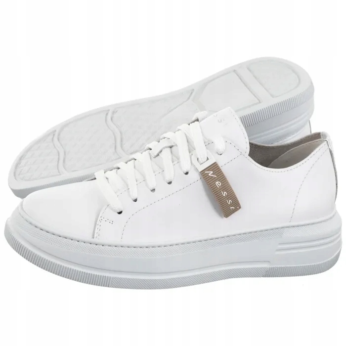 Polobotky Kožené Dámské Nessi Bílé 24710__ Bílé