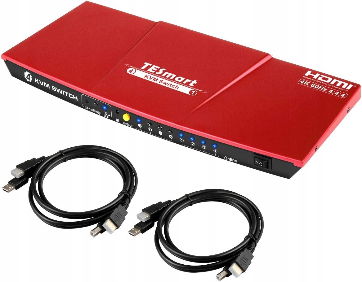 TESmart Kvm Switch Hdmi 4k 60hz Hdmi Switcher 4 Porty 4:4:4