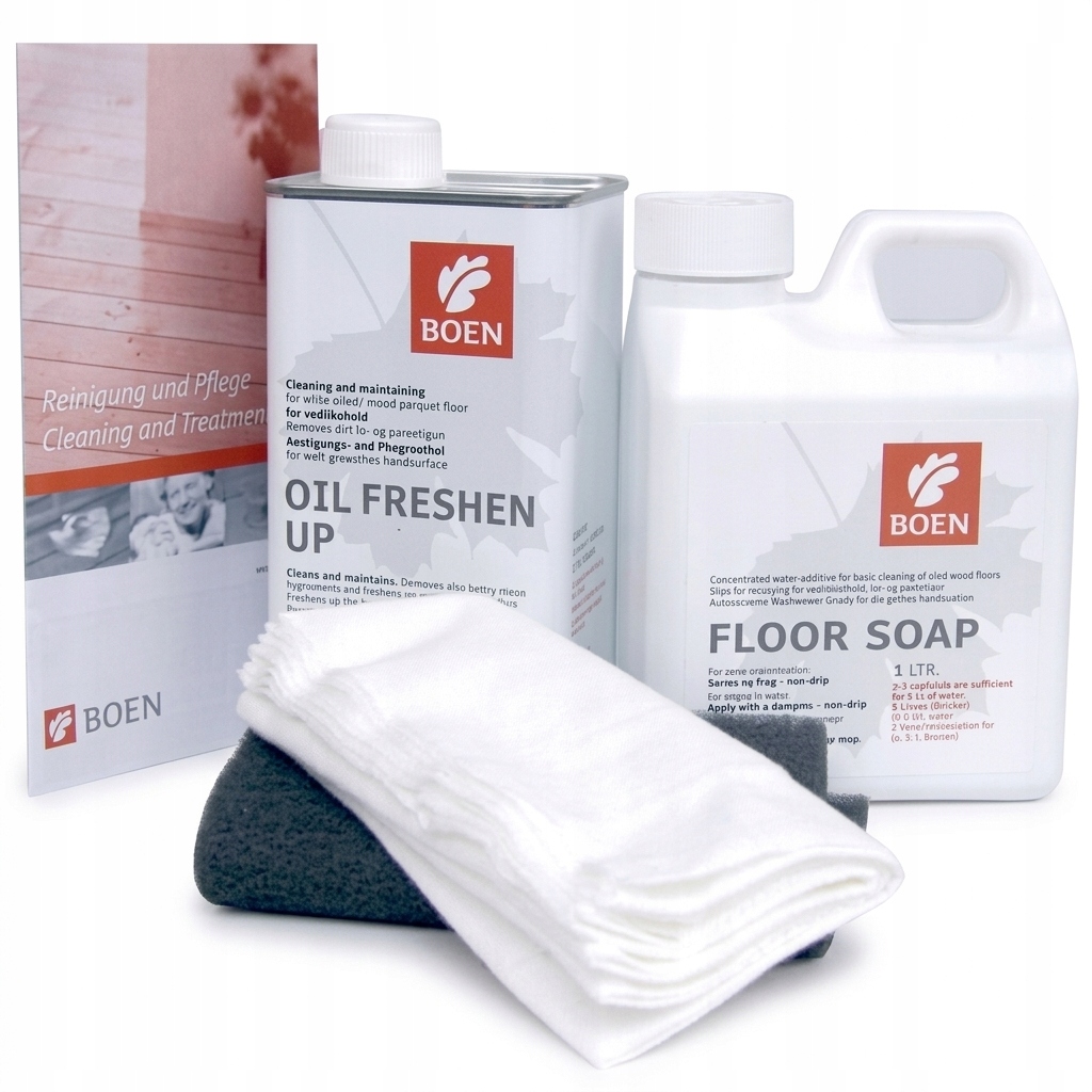 Zestaw do pielęgnacji podłóg olejowanych Boen Olej 1L Płyn do mycia 1L