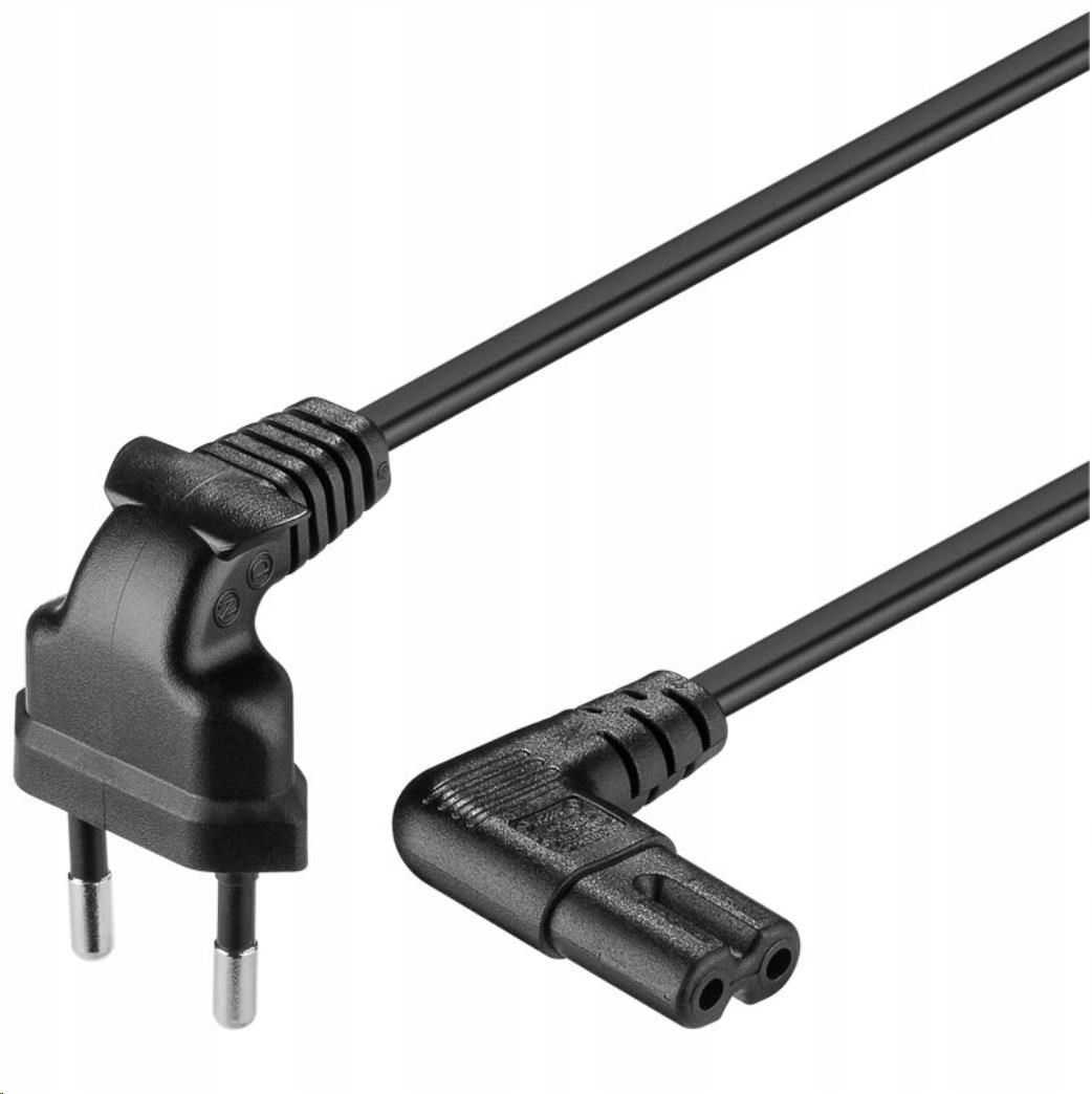 Premiumcord Przewód sieciowy 230V do magnetofonu z kątowymi złączami 1m
