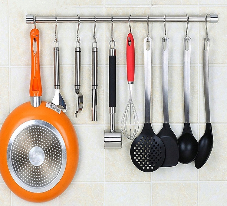 Hak Haczyk Uchwyt Typu S Wieszak do Drążka Rurki Na Reling Komplet 5 sztuk Kolor odcienie szarości i srebra