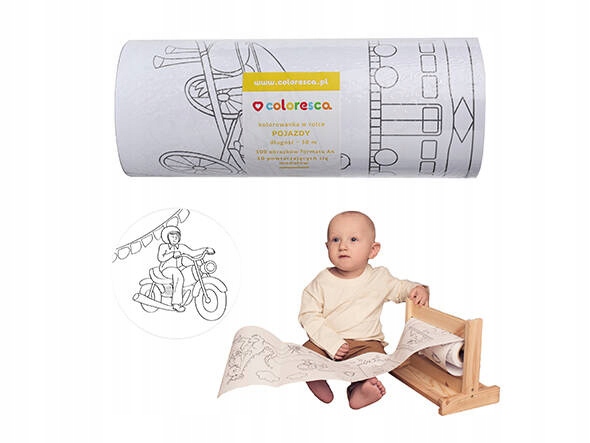 COLORESCA KOLOROWANKA W ROLCE POJAZDY XXL 30 M