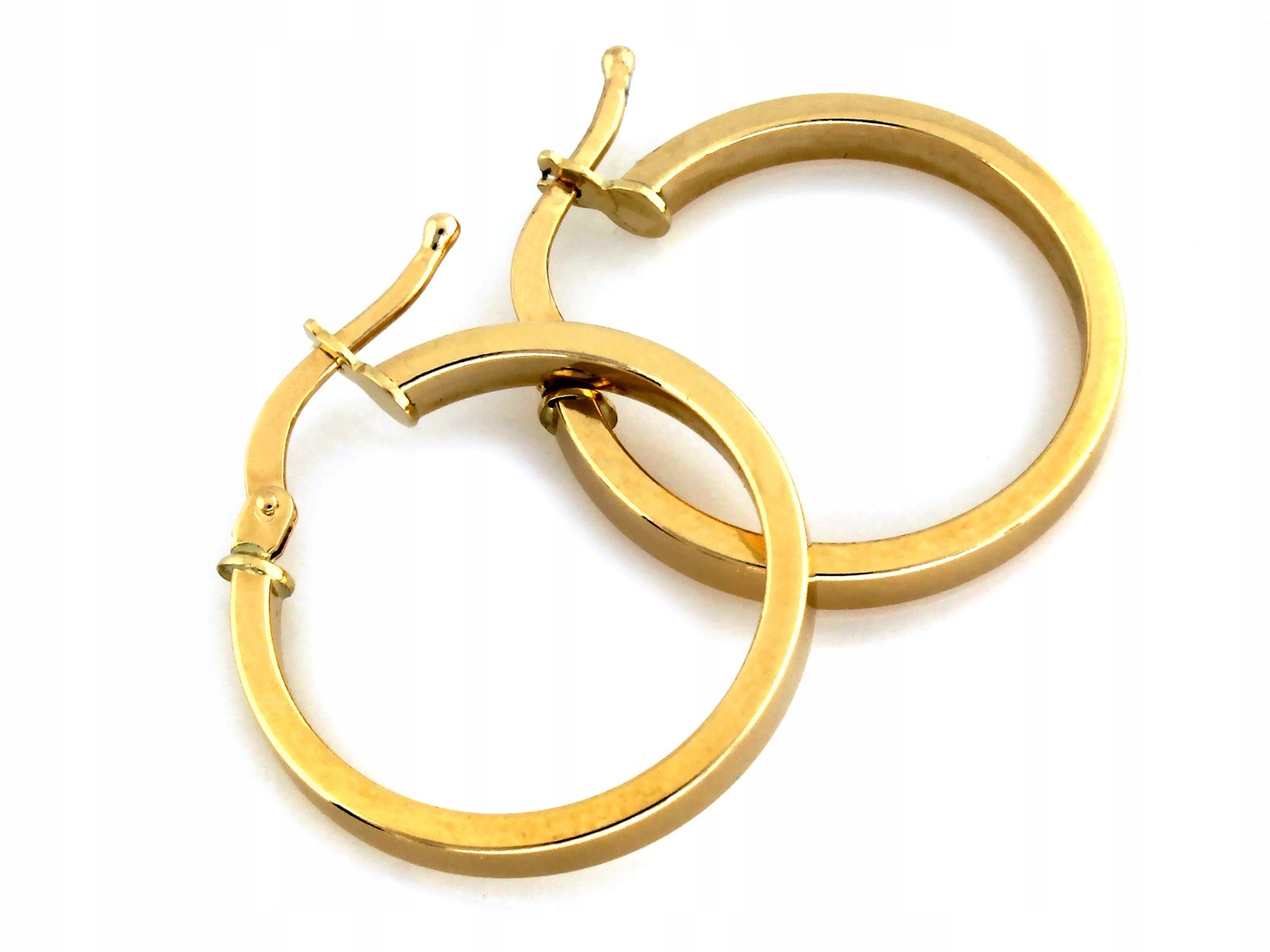 Dámské Náušnice Ze Zlata 585 kruhy 24 mm, průměr, kulatý vzor jako dárek