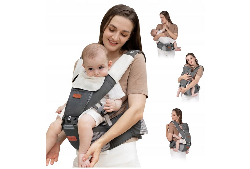 Besrey Ergonomiczne Regulowane Nosidełko Dla Dzieci Od 6 Miesięcy Szare
