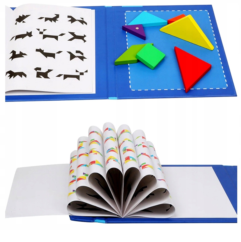 

Tangram drewniana układanka Montessori klocki magn