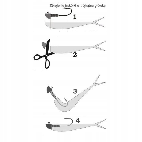 GŁÓWKA PHOENIX FIN JIG , GŁÓWKA TRÓJKĄTNA, JASKÓŁKA 6g - HAK #1/0 - 1 szt. Typ trójkątny