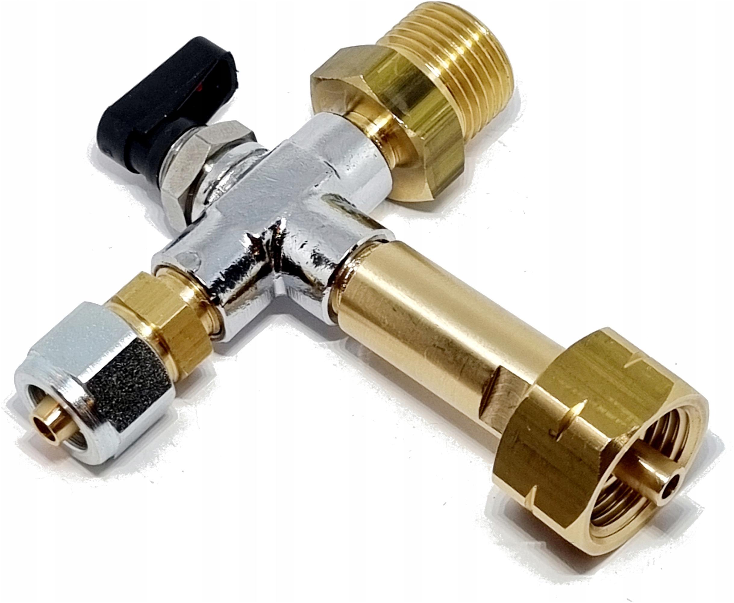 Třícestný ventil t-rozdělovač W21,8x1/14"L láhev Gasbank karavan