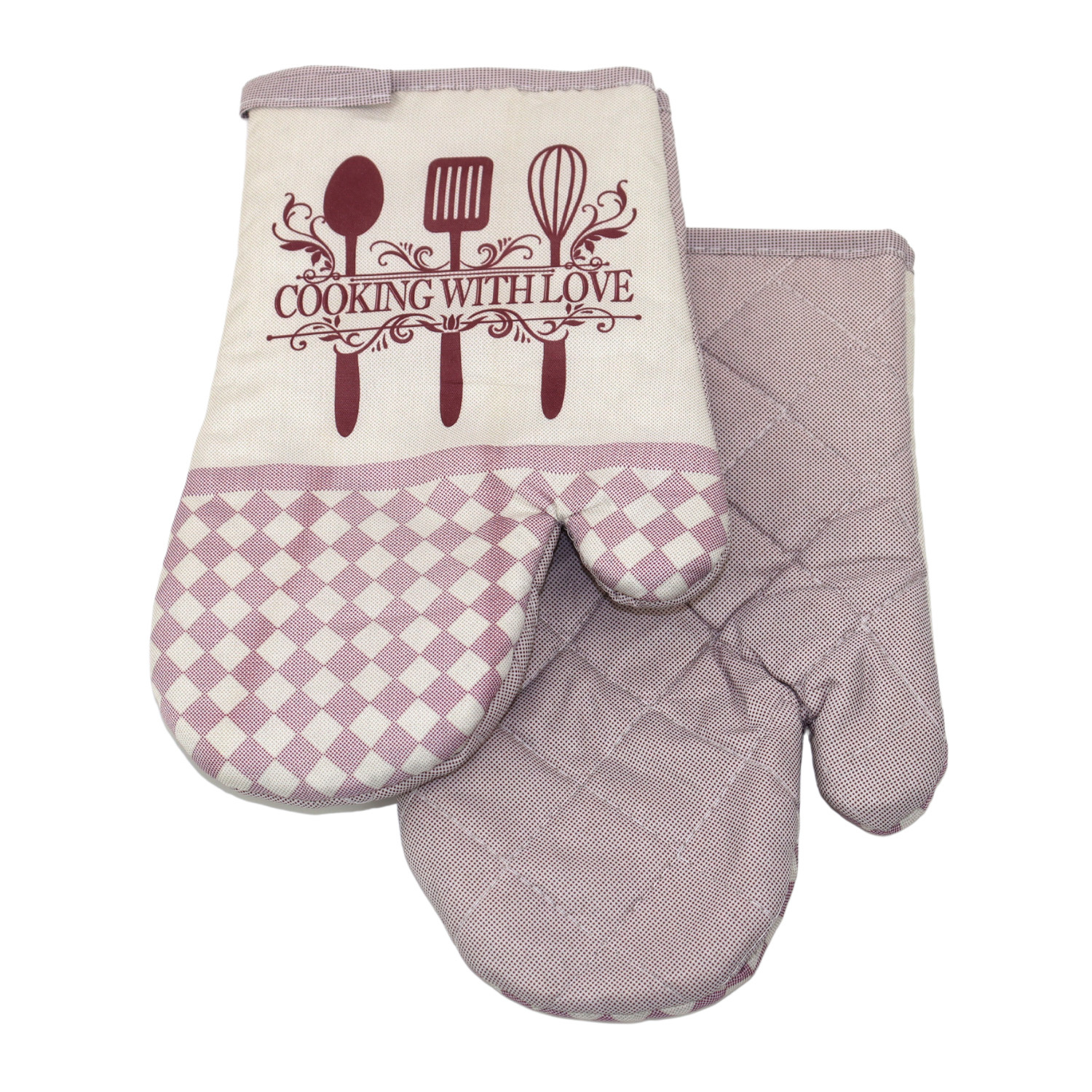 

Rękawice Kuchenne Magnes Retro Różowe Home