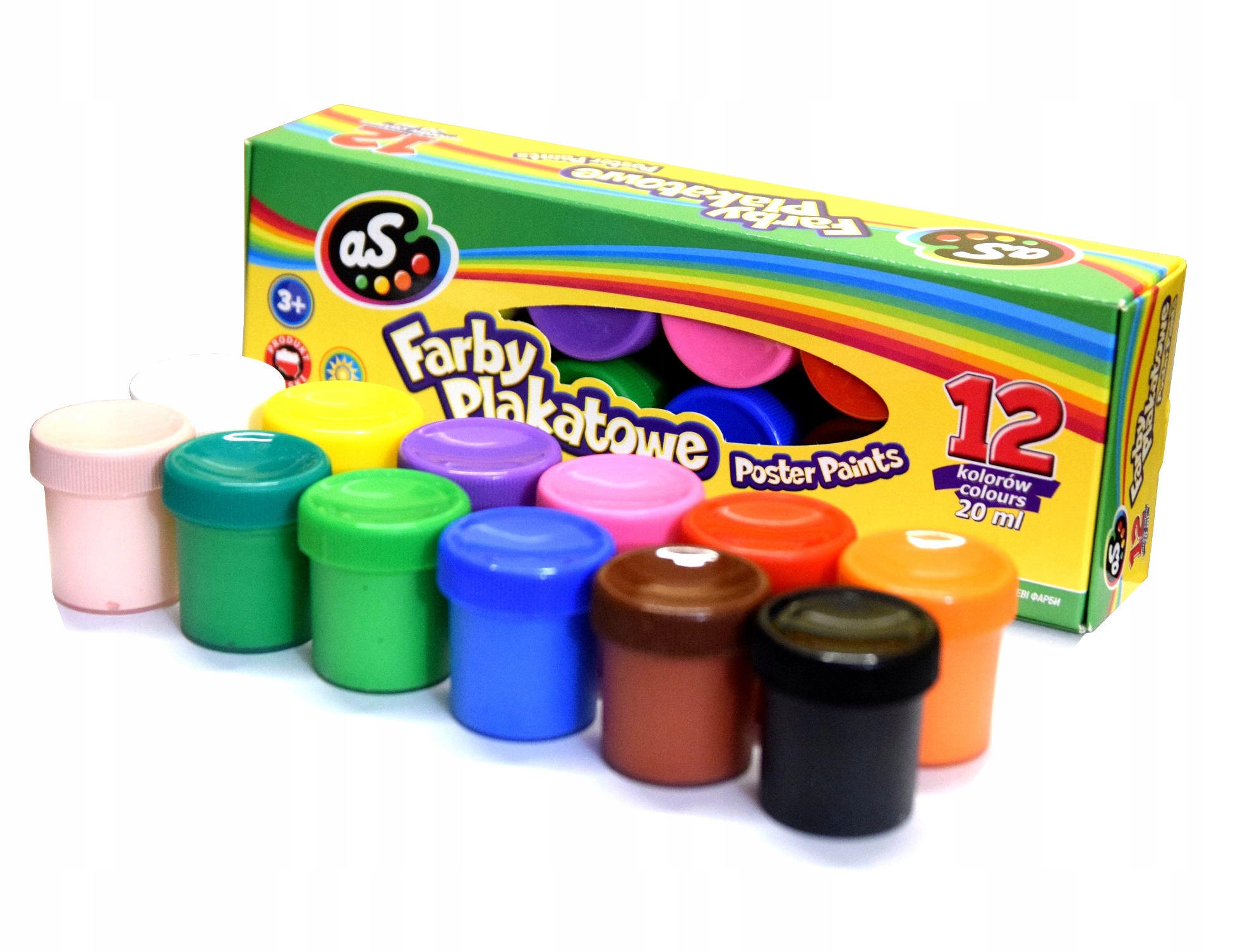 ASTRA FARBY PLAKATOWE szkolne 12 KOLORÓW 20ml AS
