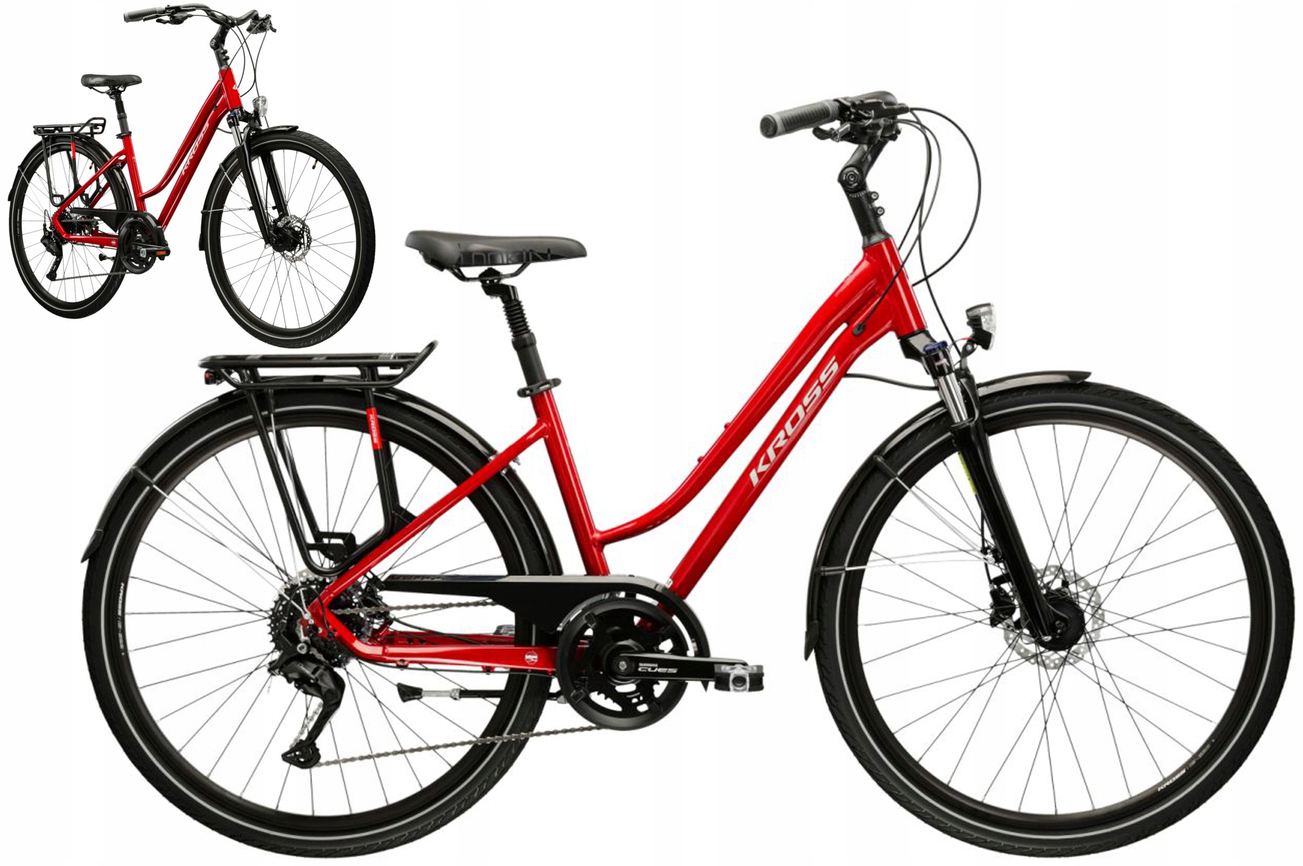 Rower 28" Trekkingowy Kross Trans 5.0 rama L 19" czerwony srebrny R25