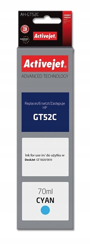 Activejet AH-GT52C Buteleczka z tuszem z atramentem (zamiennik Hp GT52C
